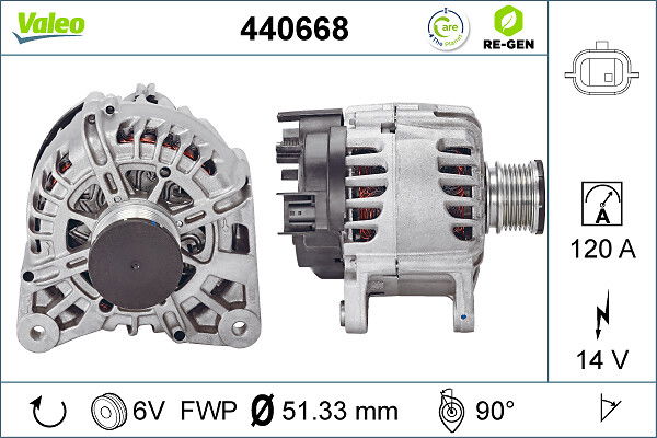 Alternateur VALEO RE-GEN REMANUFACTURED