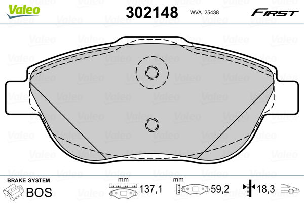 Kit de plaquettes de frein, frein à disque FIRST