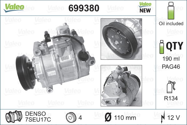 Compresseur, climatisation VALEO CORE-FLEX