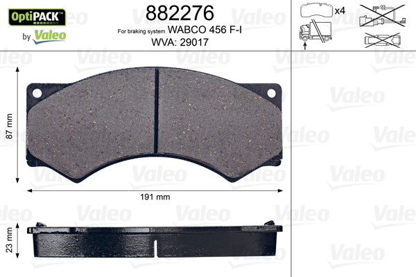 Kit de plaquettes de frein, frein à disque OPTIPACK