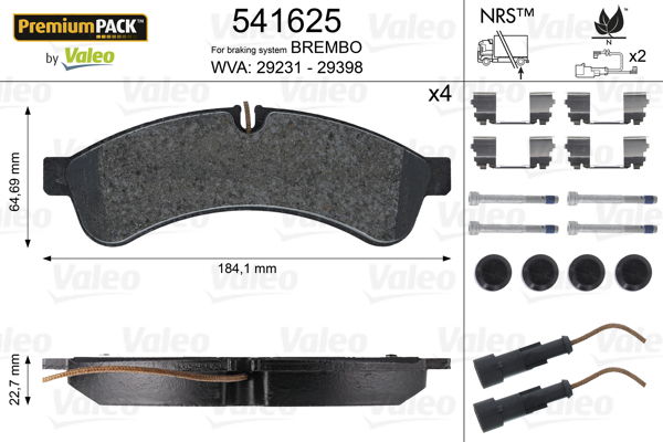 Kit de plaquettes de frein, frein à disque PREMIUMPACK