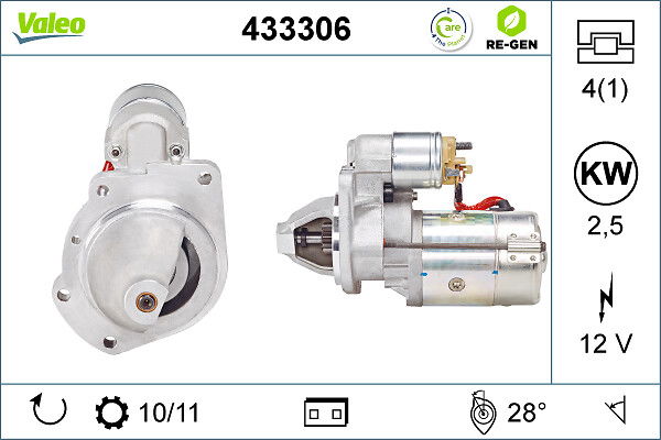 Démarreur VALEO RE-GEN REMANUFACTURED