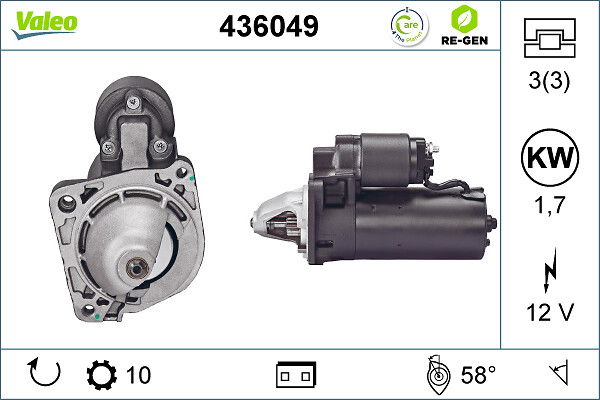 Démarreur VALEO RE-GEN REMANUFACTURED