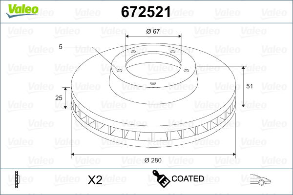 Disque de frein COATED