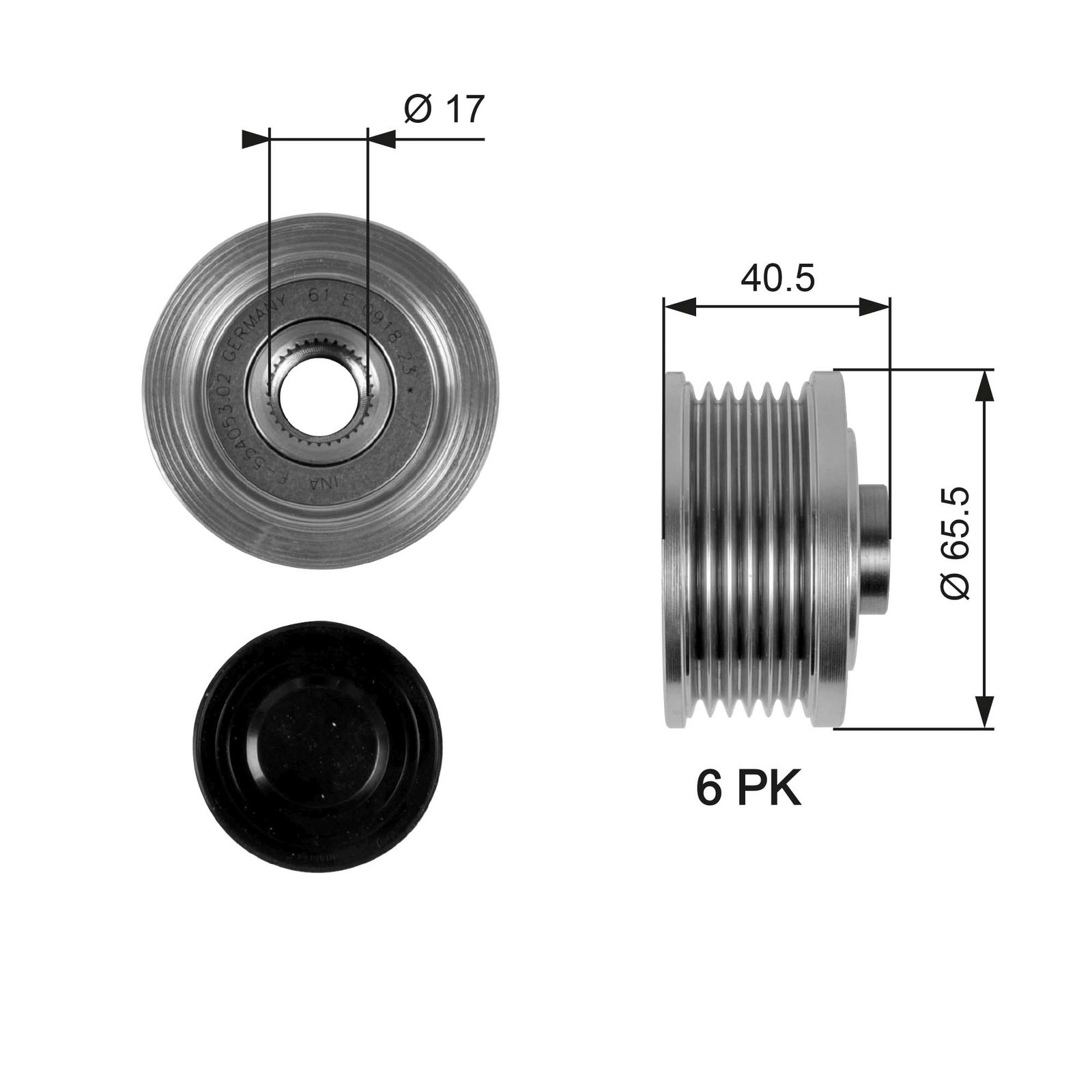 Poulie roue libre, alternateur DriveAlign®