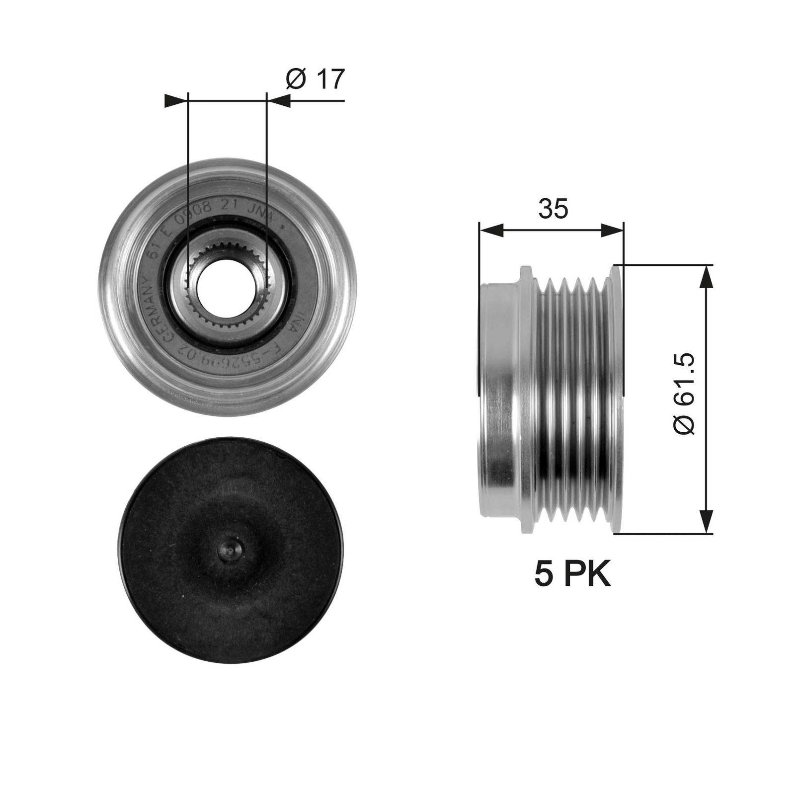 Poulie roue libre, alternateur DriveAlign®