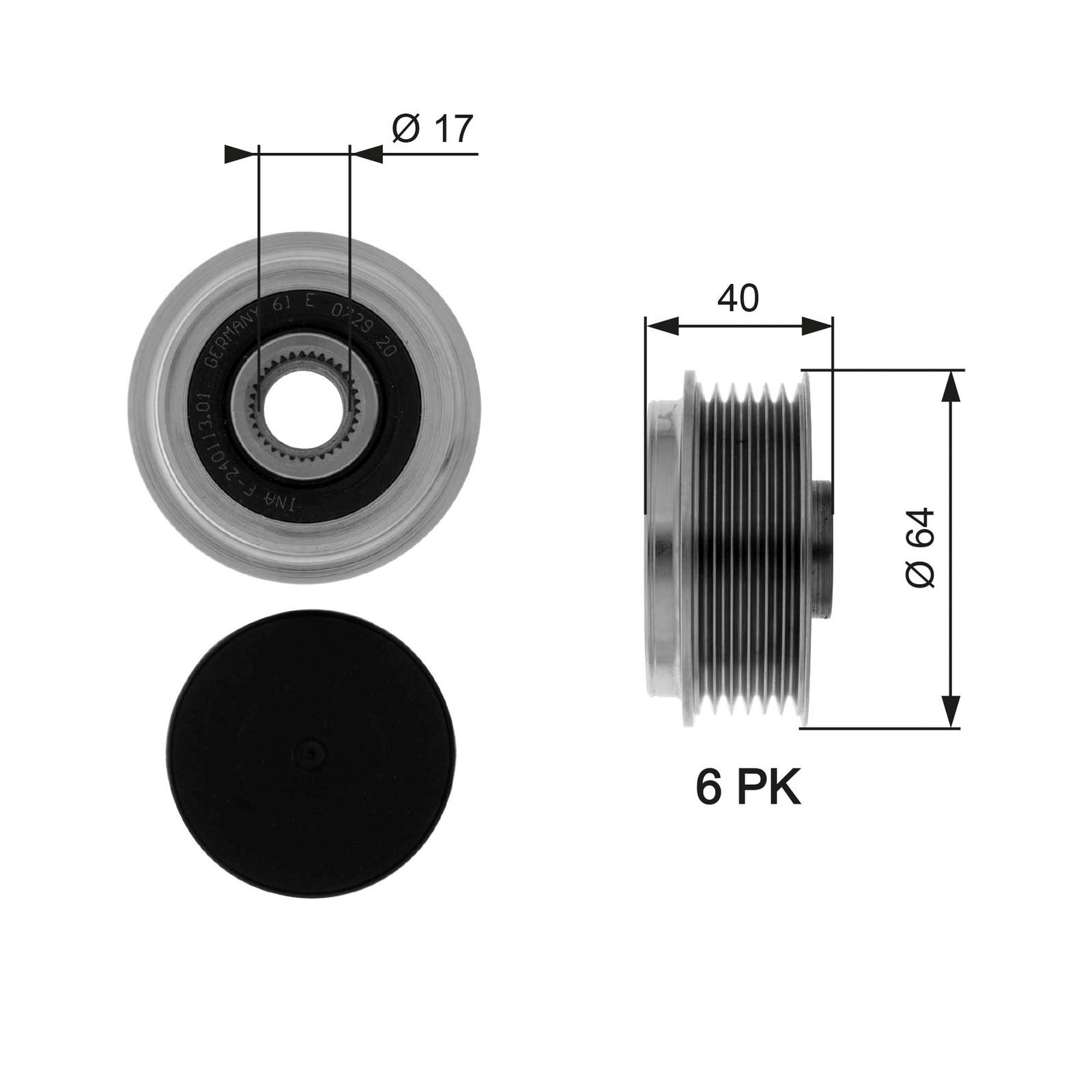 Poulie roue libre, alternateur DriveAlign®