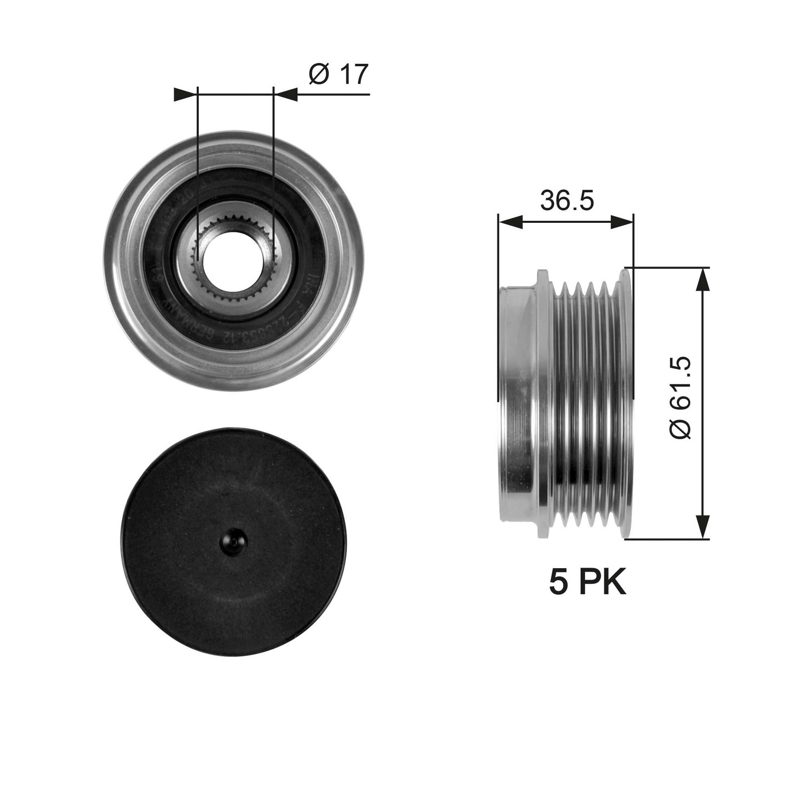 Poulie roue libre, alternateur DriveAlign®