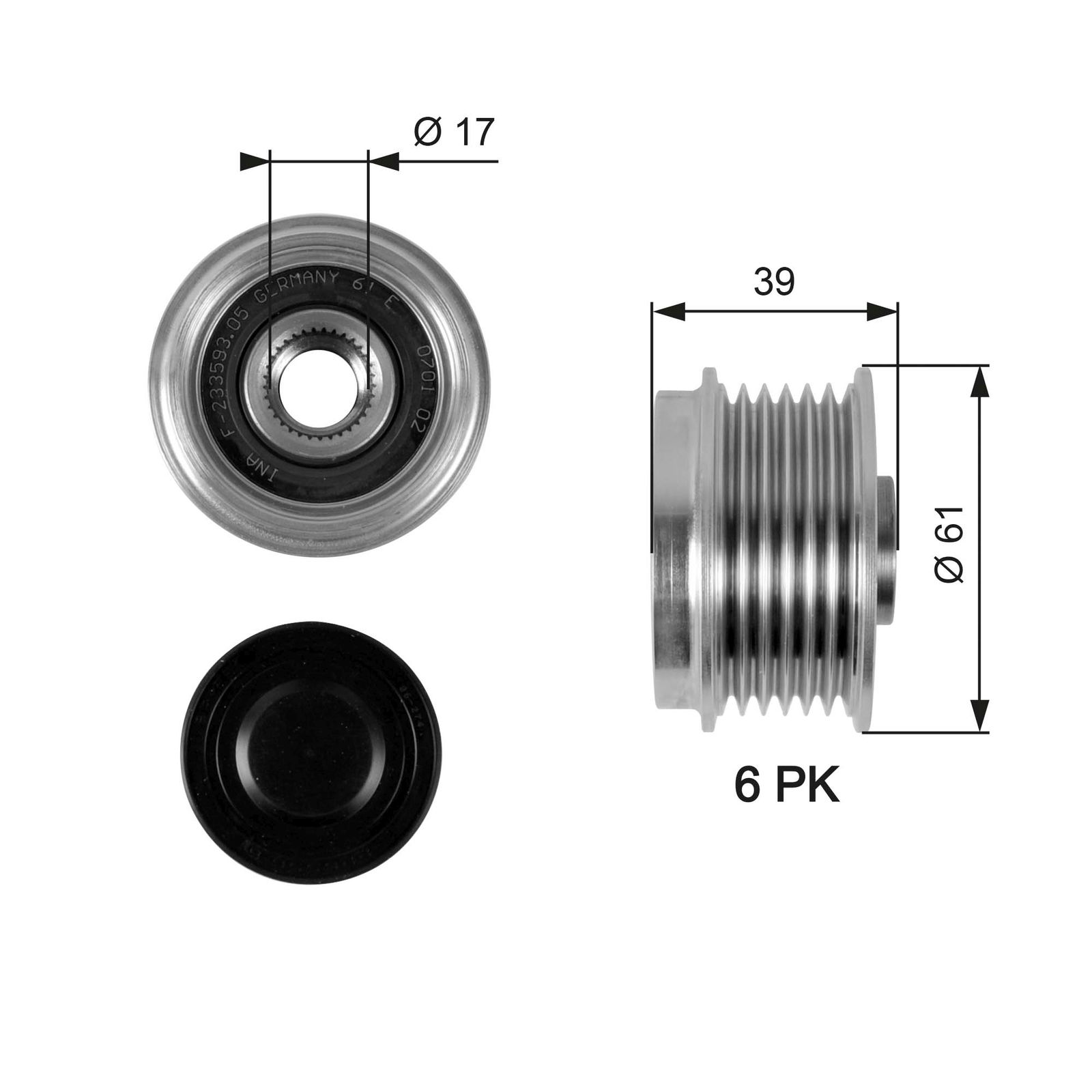 Poulie roue libre, alternateur DriveAlign®