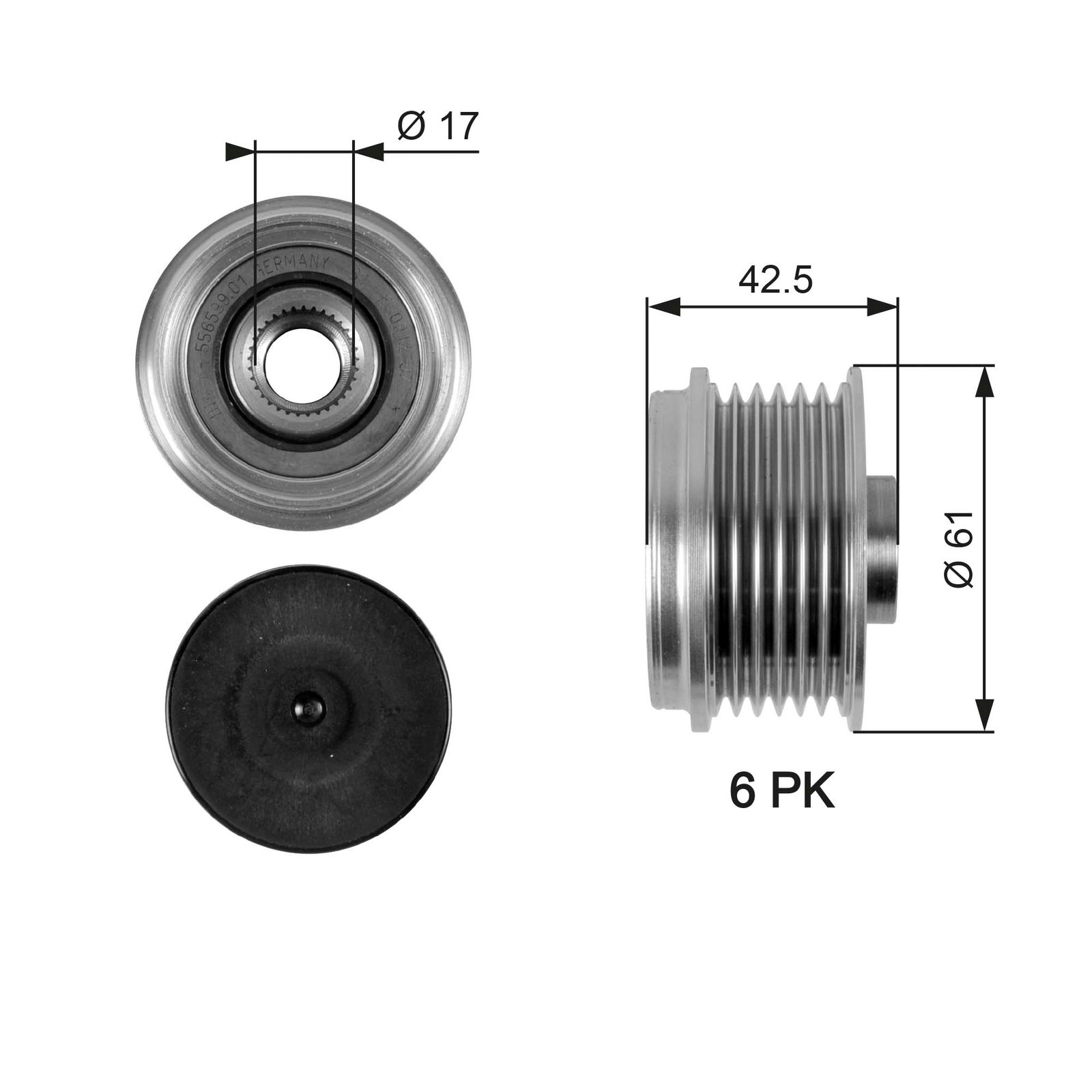 Poulie roue libre, alternateur DriveAlign®