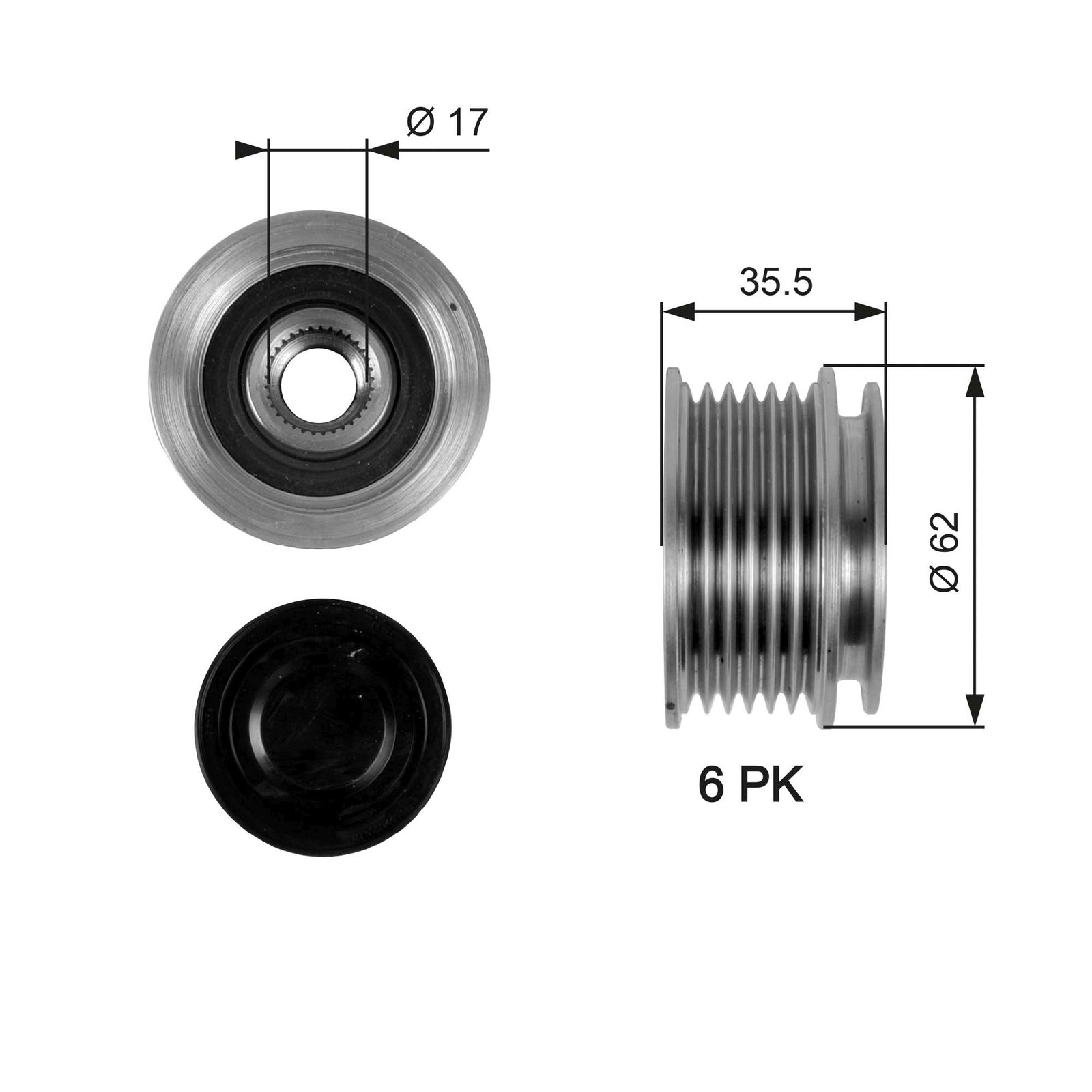 Poulie roue libre, alternateur DriveAlign®