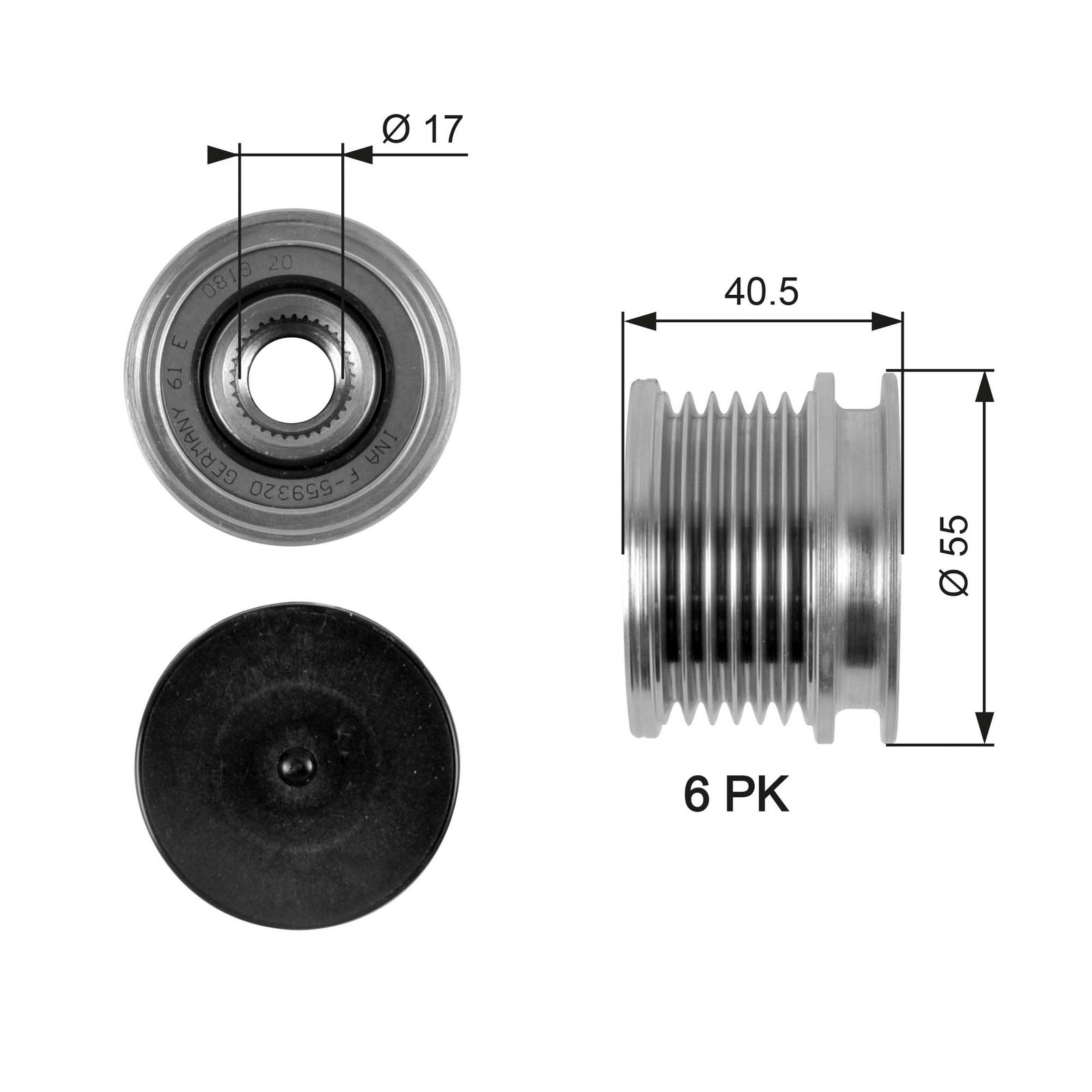 Poulie roue libre, alternateur DriveAlign®