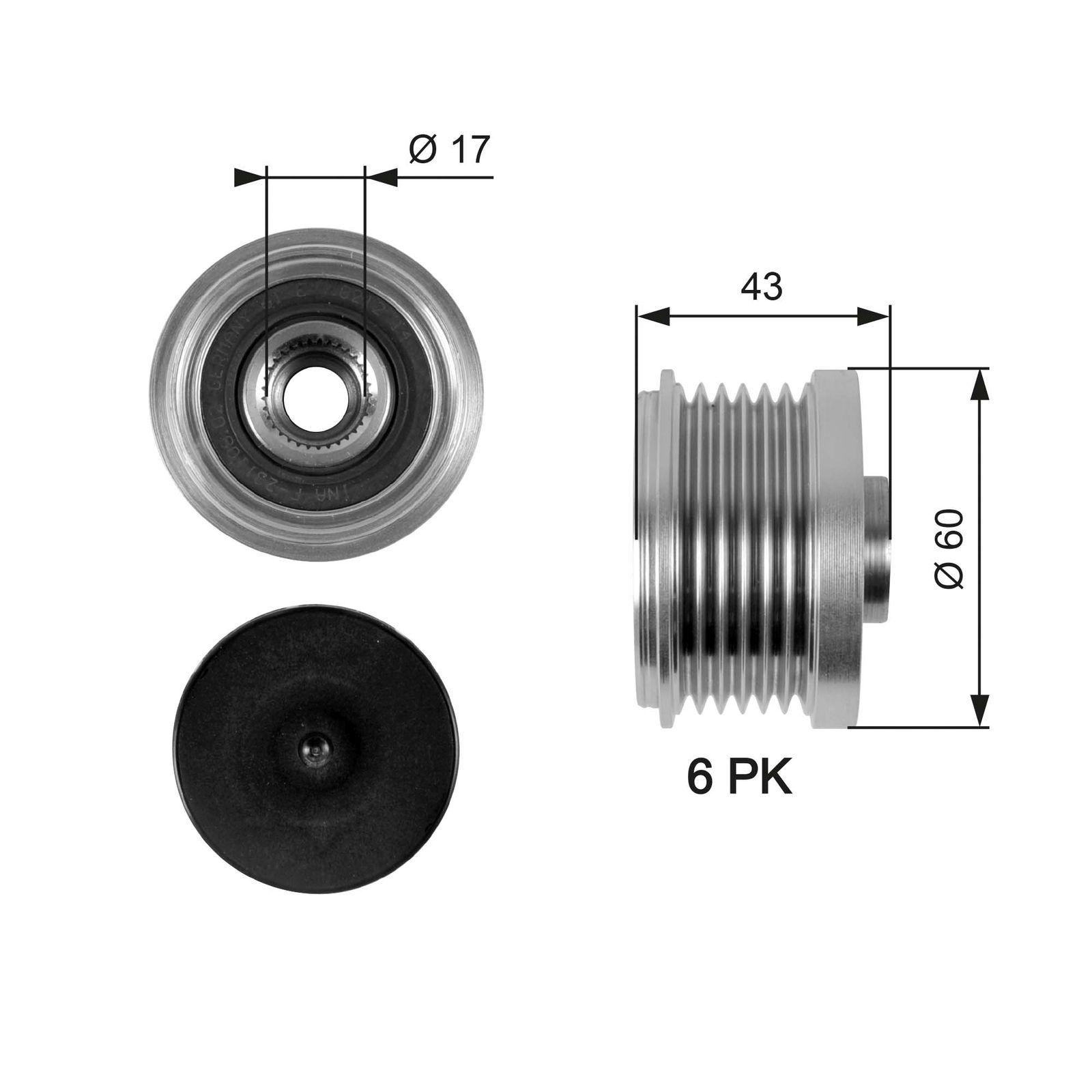 Poulie roue libre, alternateur DriveAlign®