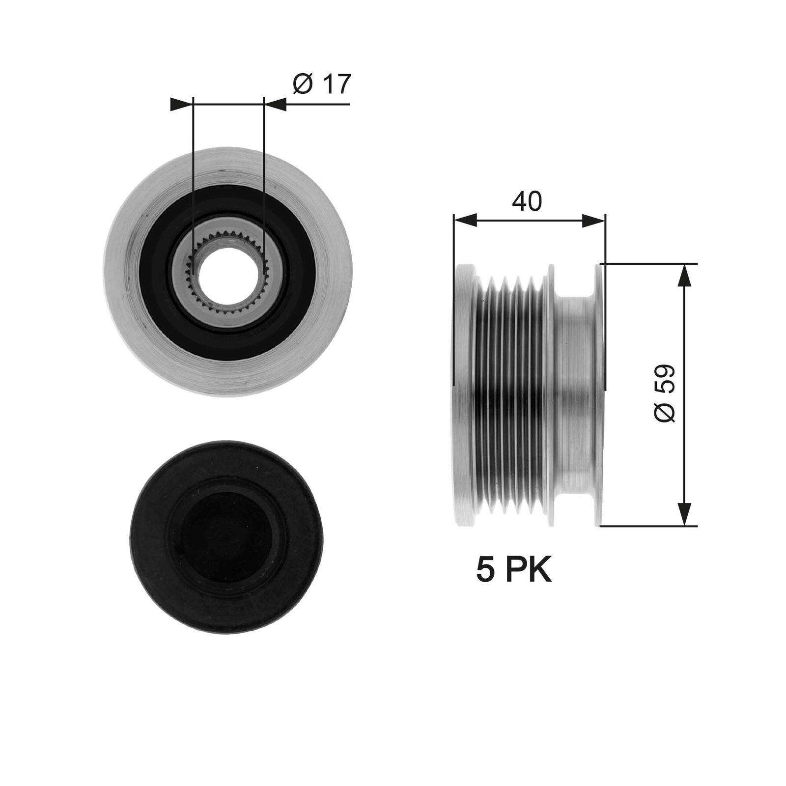 Poulie roue libre, alternateur DriveAlign®