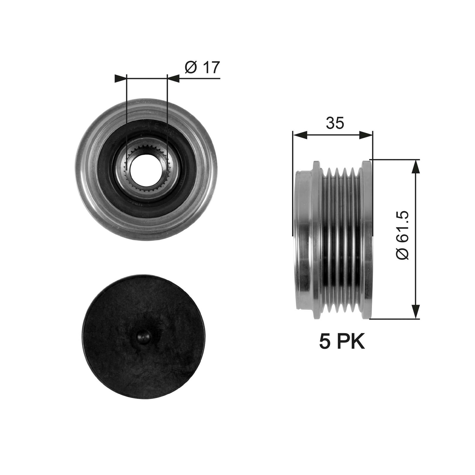 Poulie roue libre, alternateur DriveAlign®