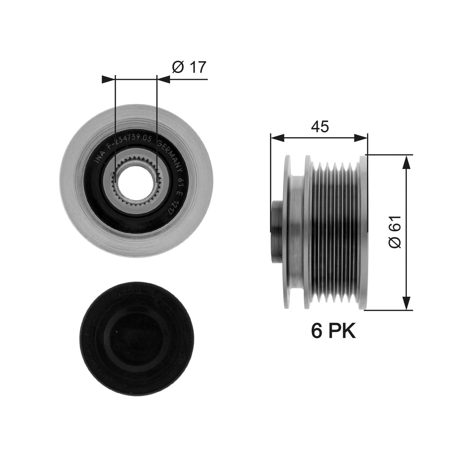 Poulie roue libre, alternateur DriveAlign®