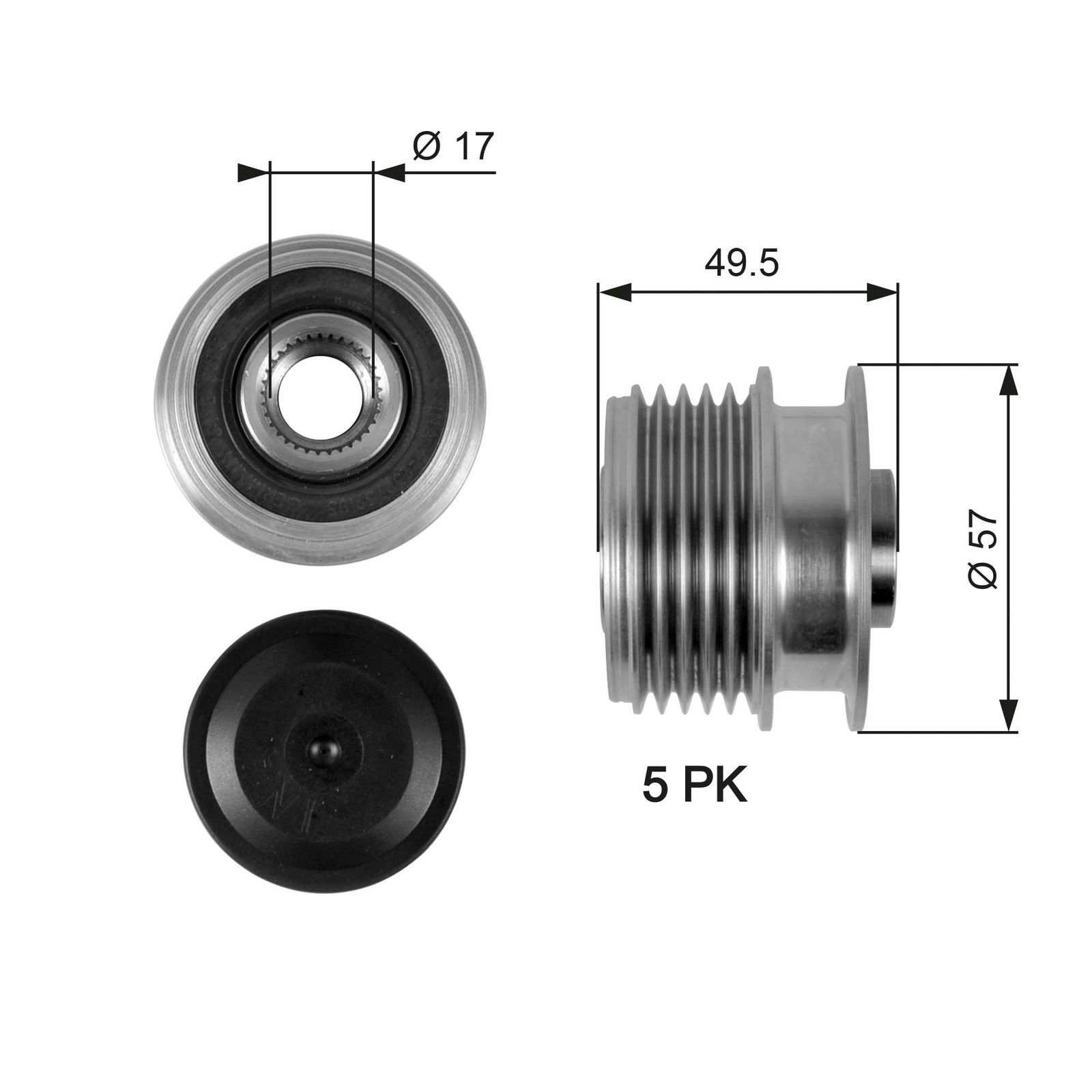 Poulie roue libre, alternateur DriveAlign®