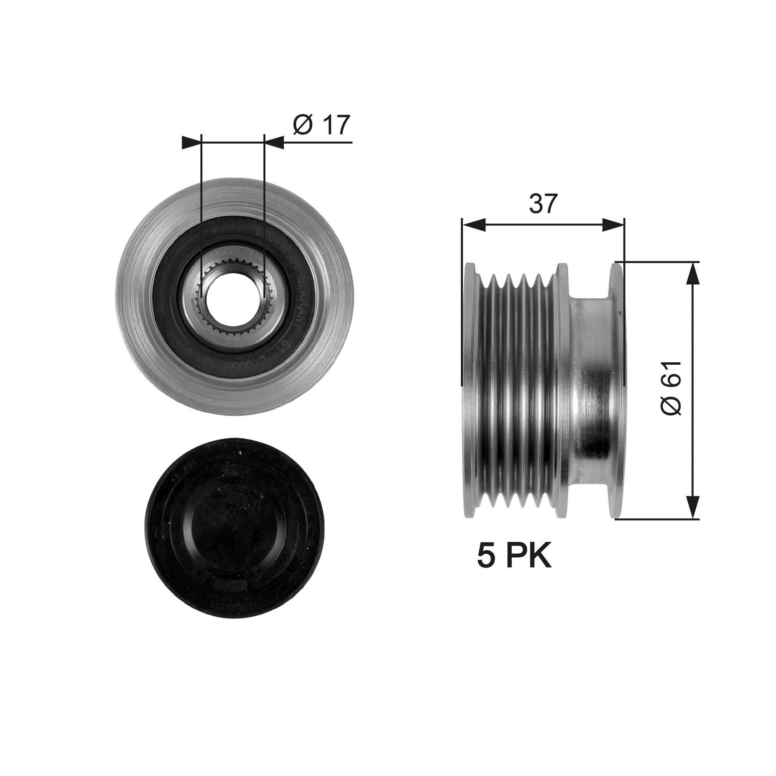 Poulie roue libre, alternateur DriveAlign®