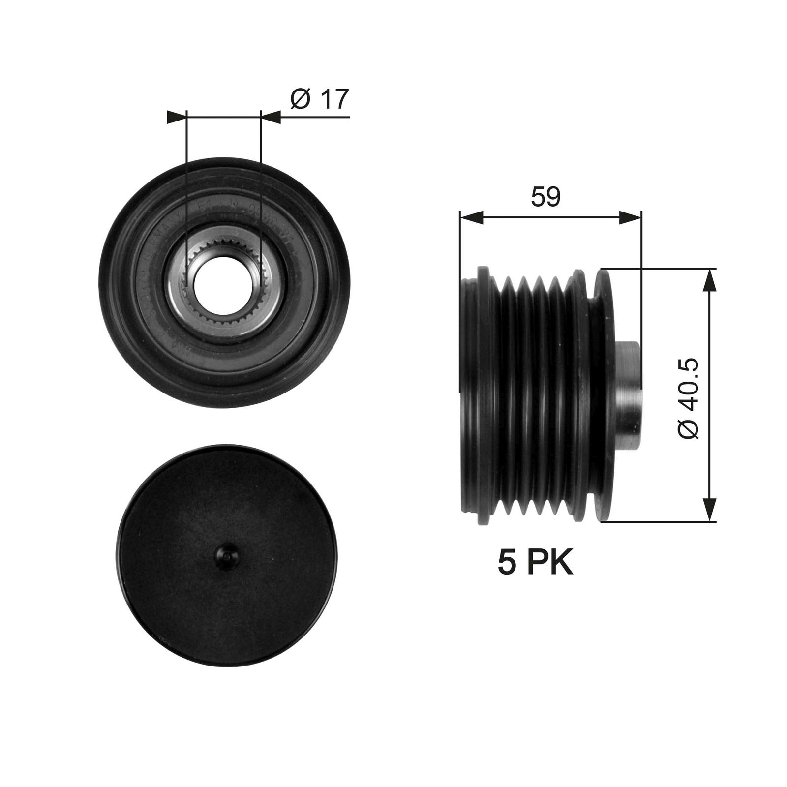 Poulie roue libre, alternateur DriveAlign®