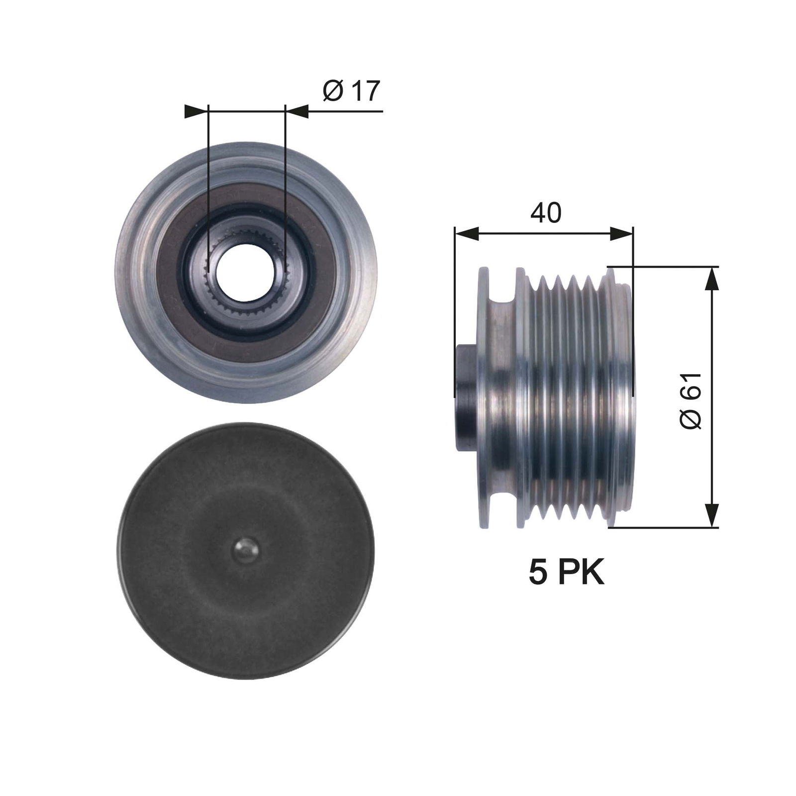 Poulie roue libre, alternateur DriveAlign®