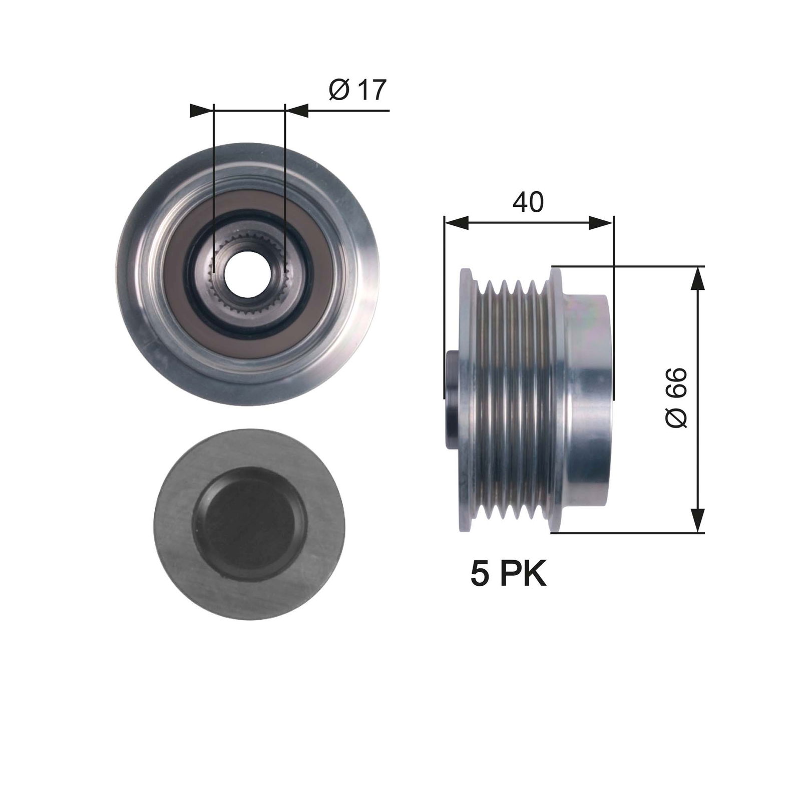 Poulie roue libre, alternateur DriveAlign®