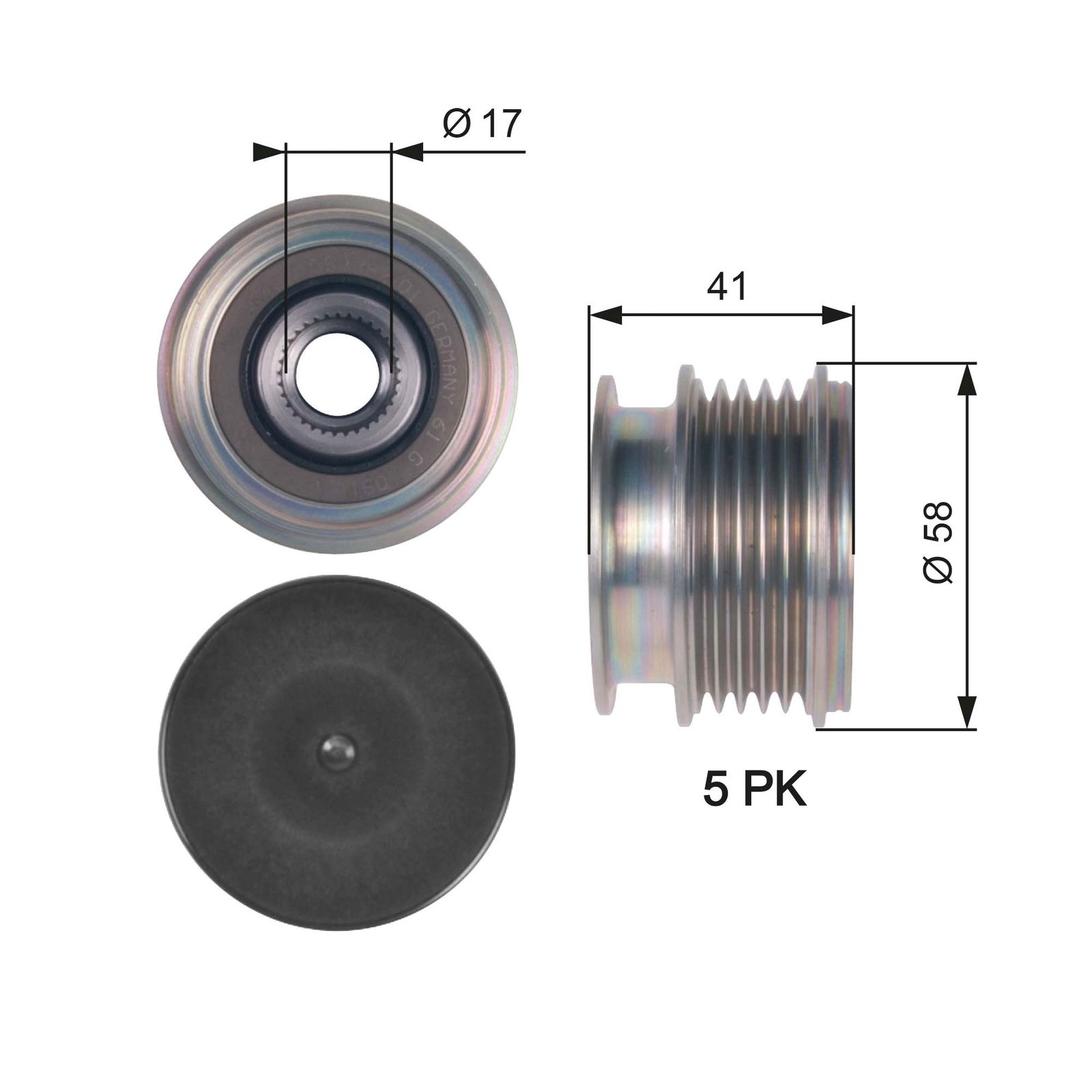 Poulie roue libre, alternateur DriveAlign®