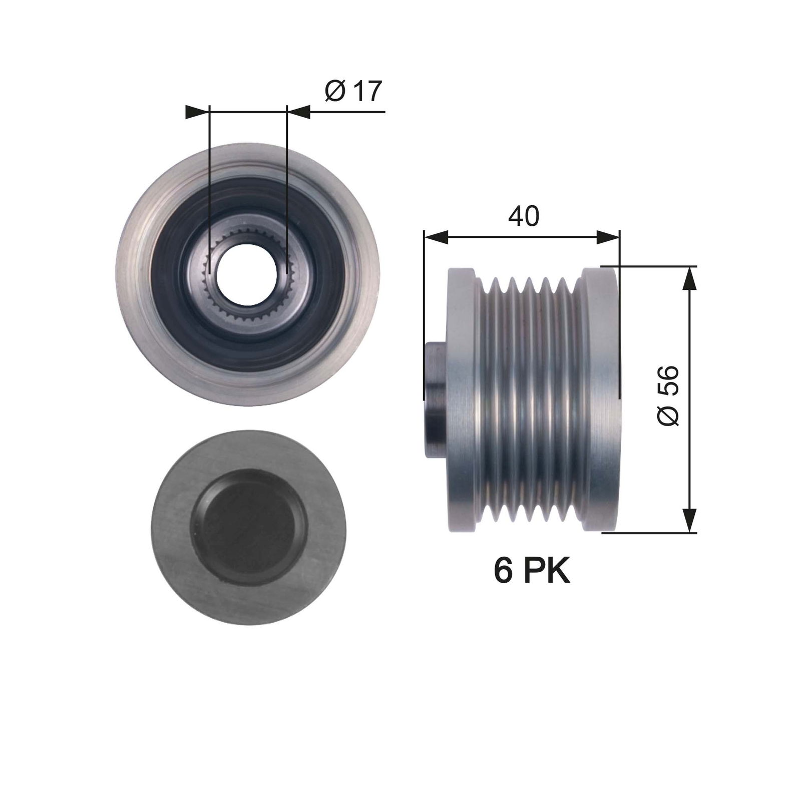 Poulie roue libre, alternateur DriveAlign®