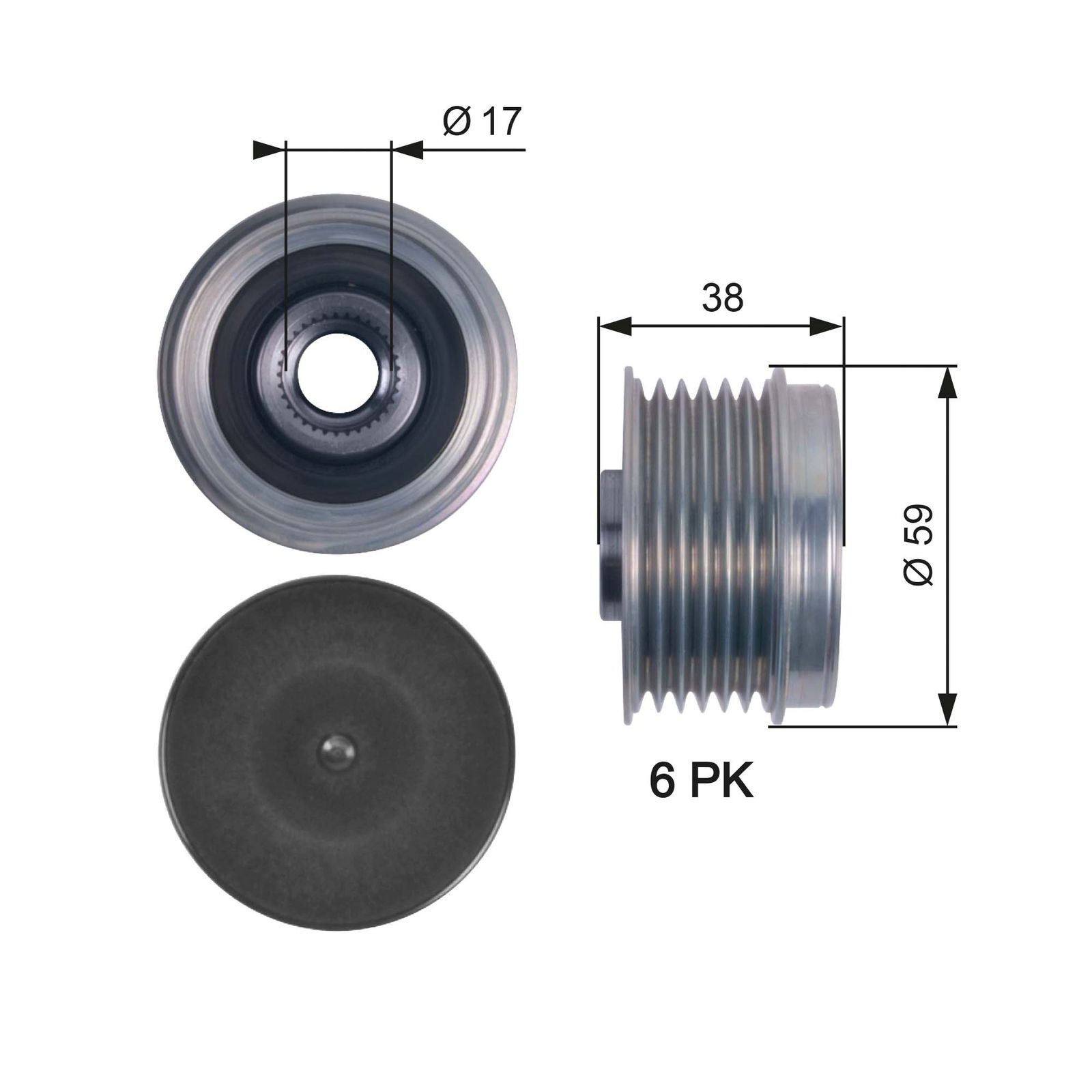 Poulie roue libre, alternateur DriveAlign®