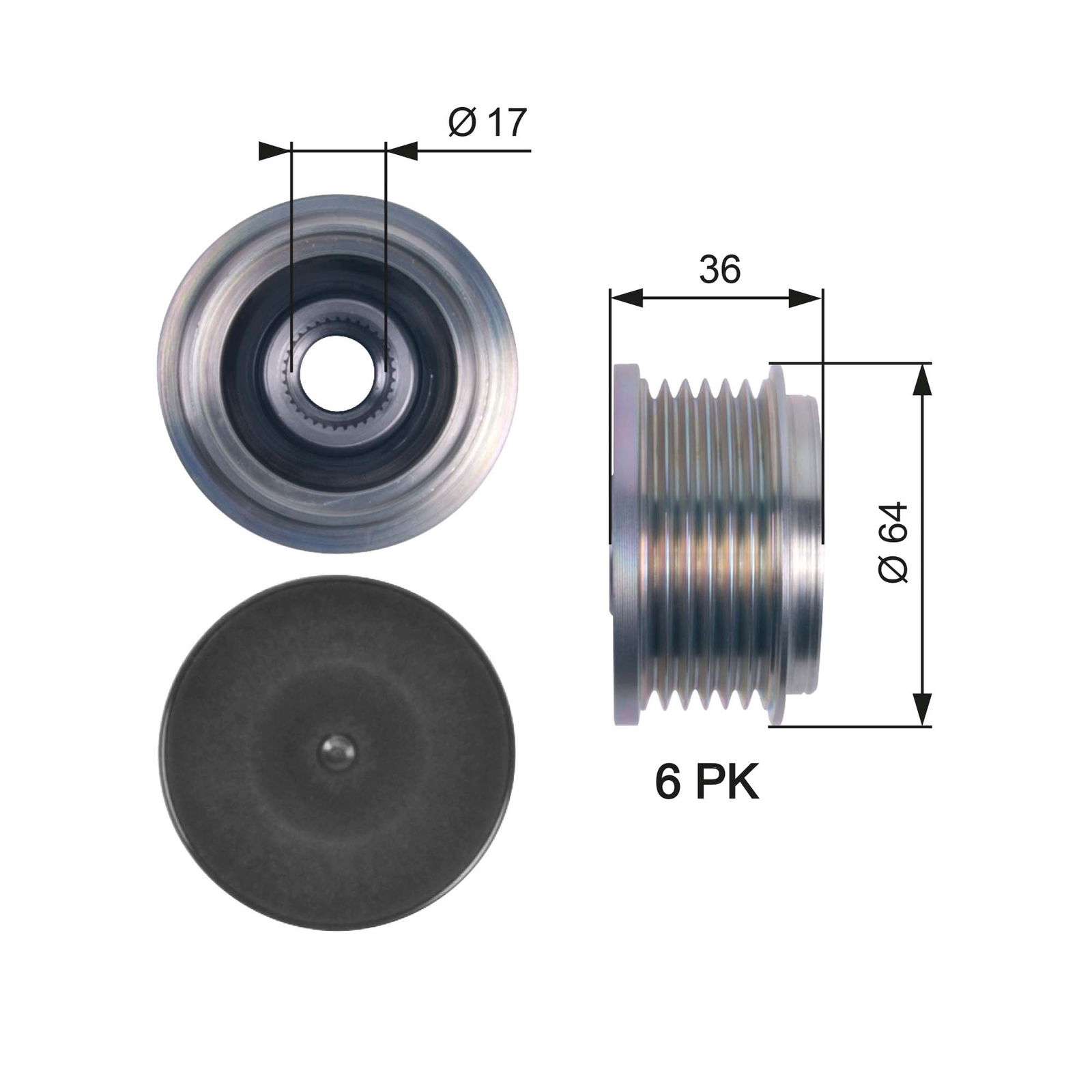 Poulie roue libre, alternateur DriveAlign®