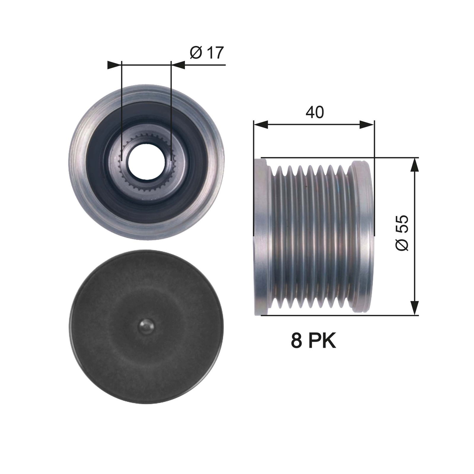 Poulie roue libre, alternateur DriveAlign®