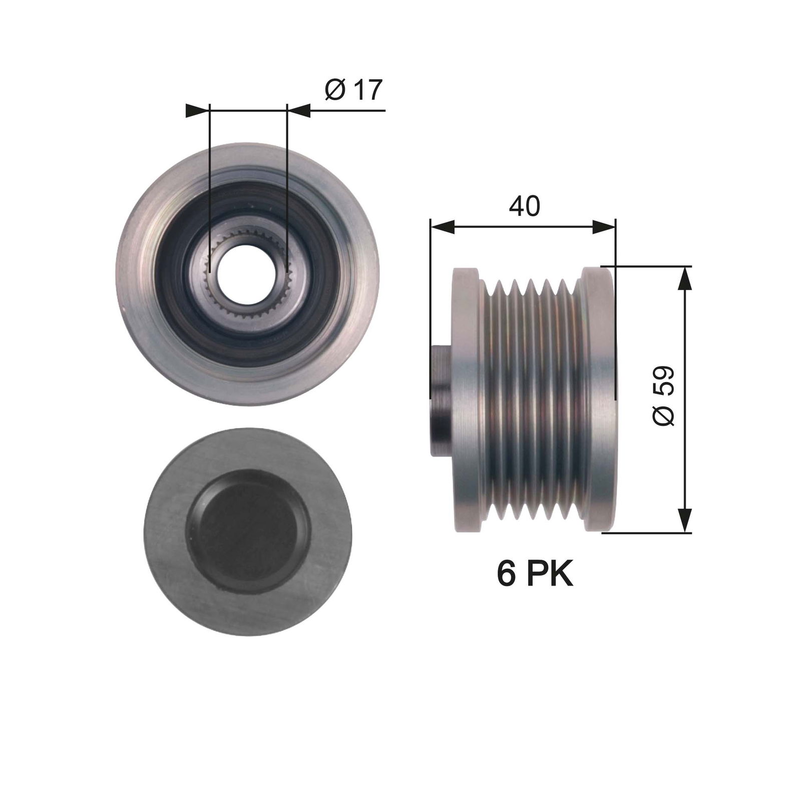 Poulie roue libre, alternateur DriveAlign®