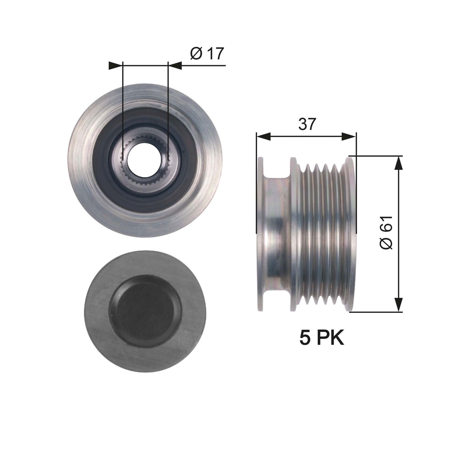 Poulie roue libre, alternateur DriveAlign®