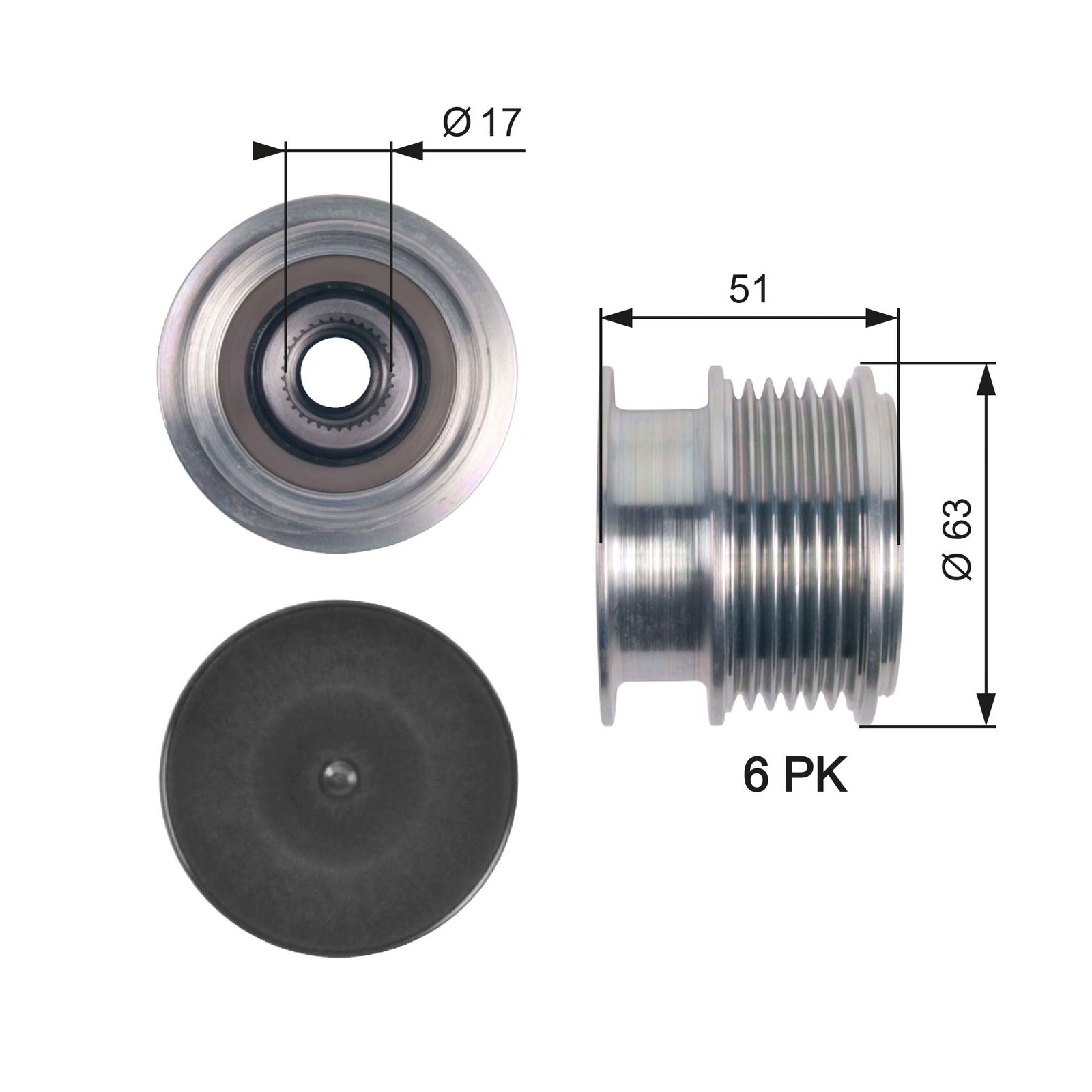 Poulie roue libre, alternateur DriveAlign®