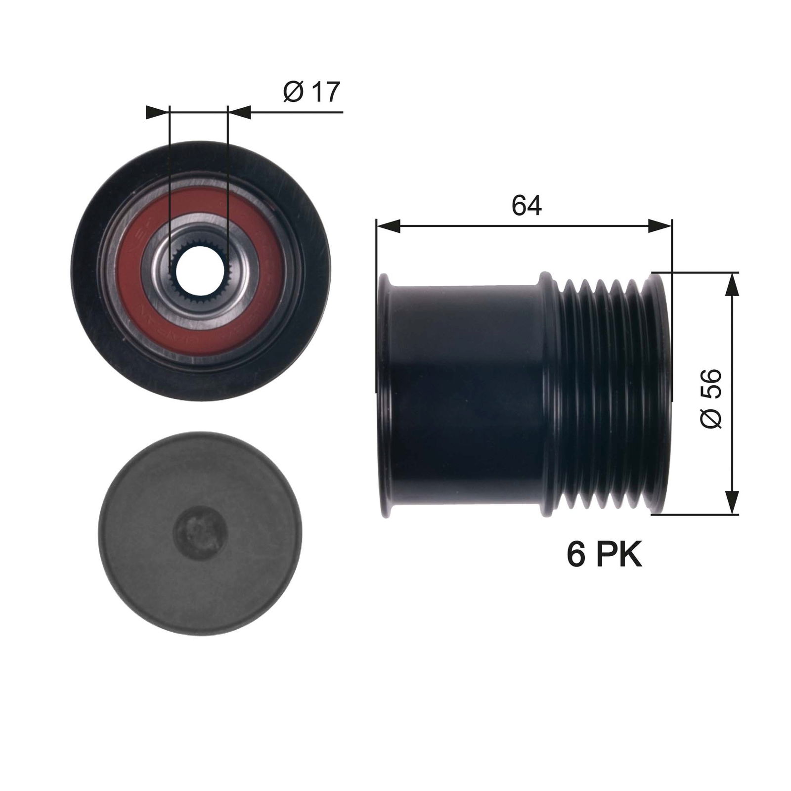 Poulie roue libre, alternateur DriveAlign®