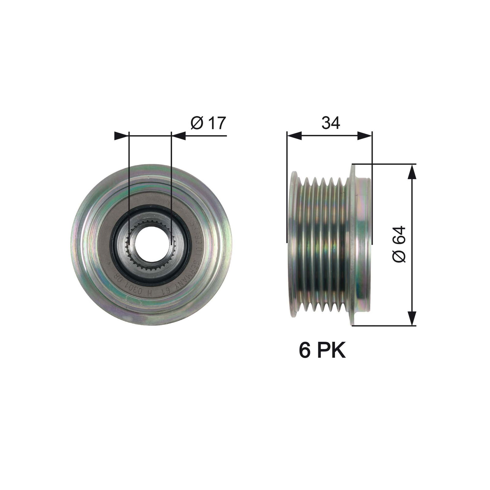 Poulie roue libre, alternateur DriveAlign®