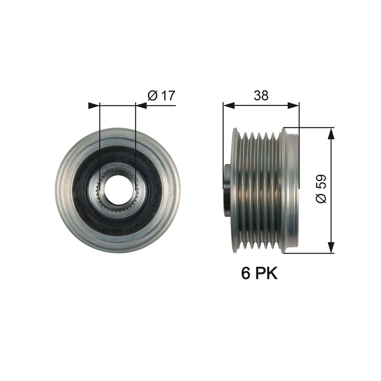 Poulie roue libre, alternateur DriveAlign®