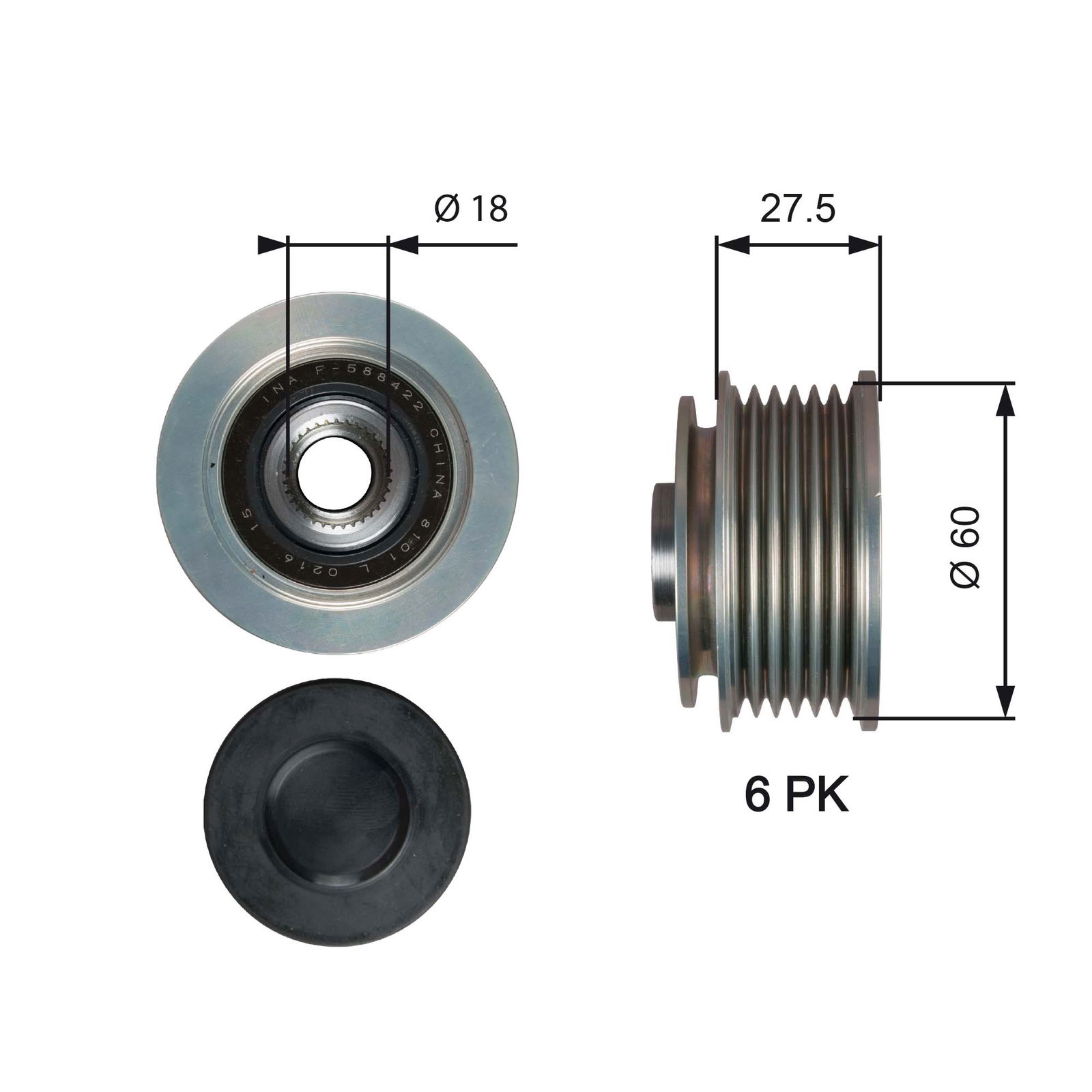 Poulie roue libre, alternateur DriveAlign®