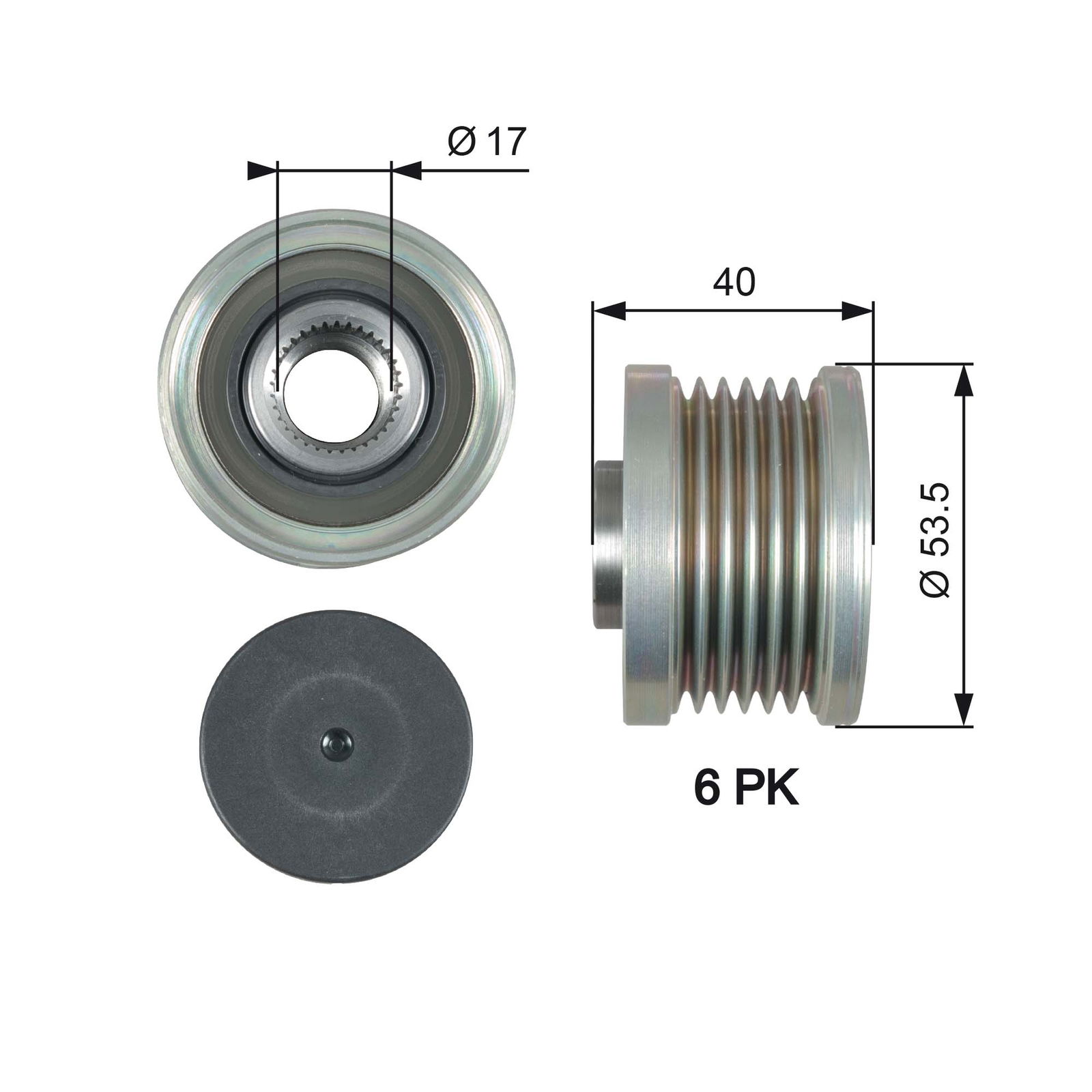 Poulie roue libre, alternateur DriveAlign®