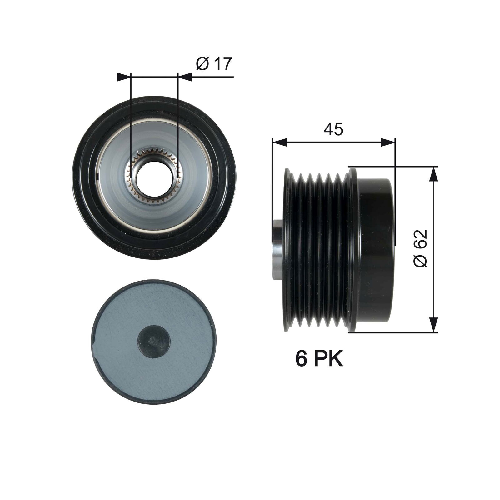 Poulie roue libre, alternateur DriveAlign®