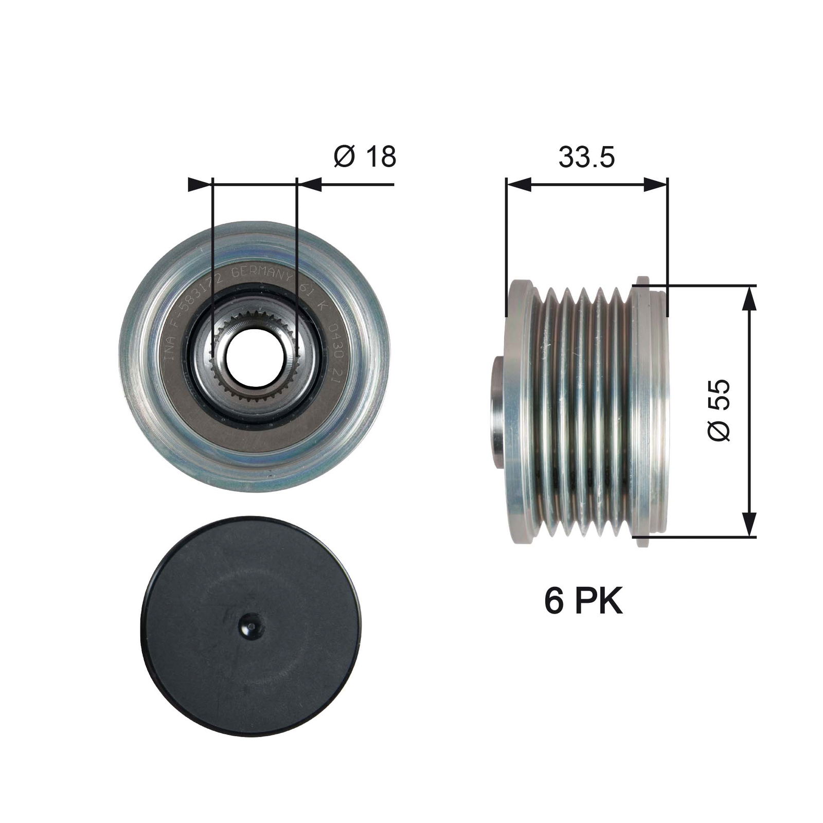 Poulie roue libre, alternateur DriveAlign®