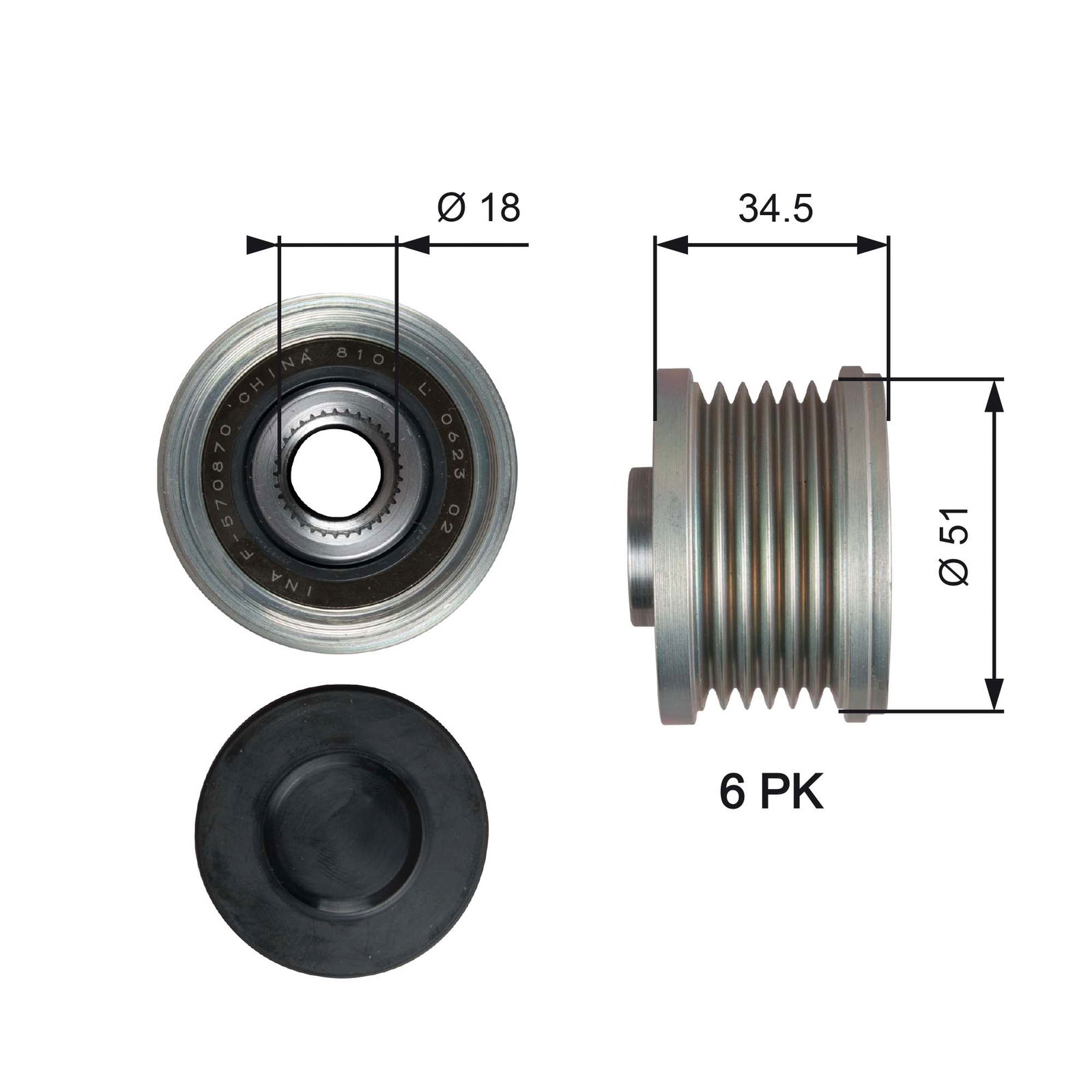 Poulie roue libre, alternateur DriveAlign®