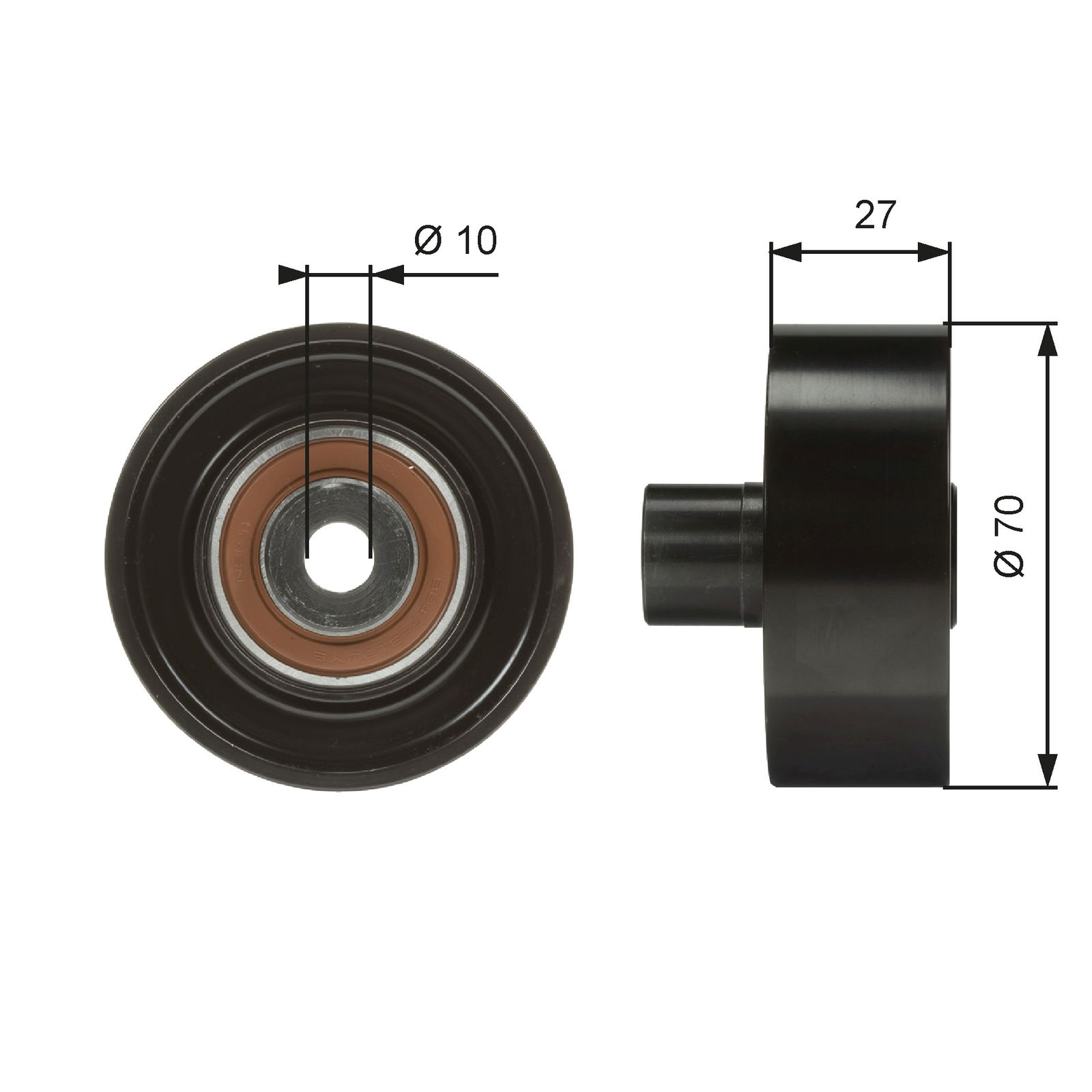 Poulie renvoi/transmission, courroie trapézoïdale à nervures DriveAlign®