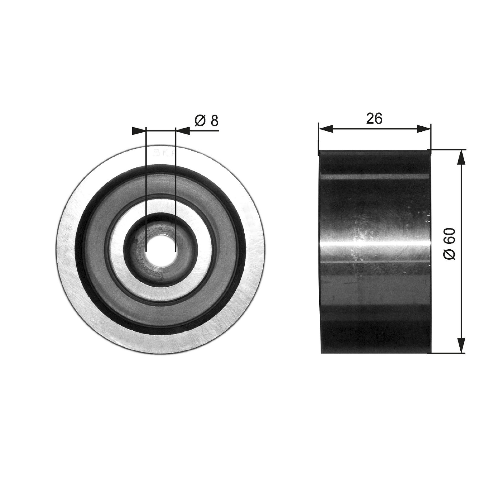 Poulie renvoi/transmission, courroie trapézoïdale à nervures DriveAlign®