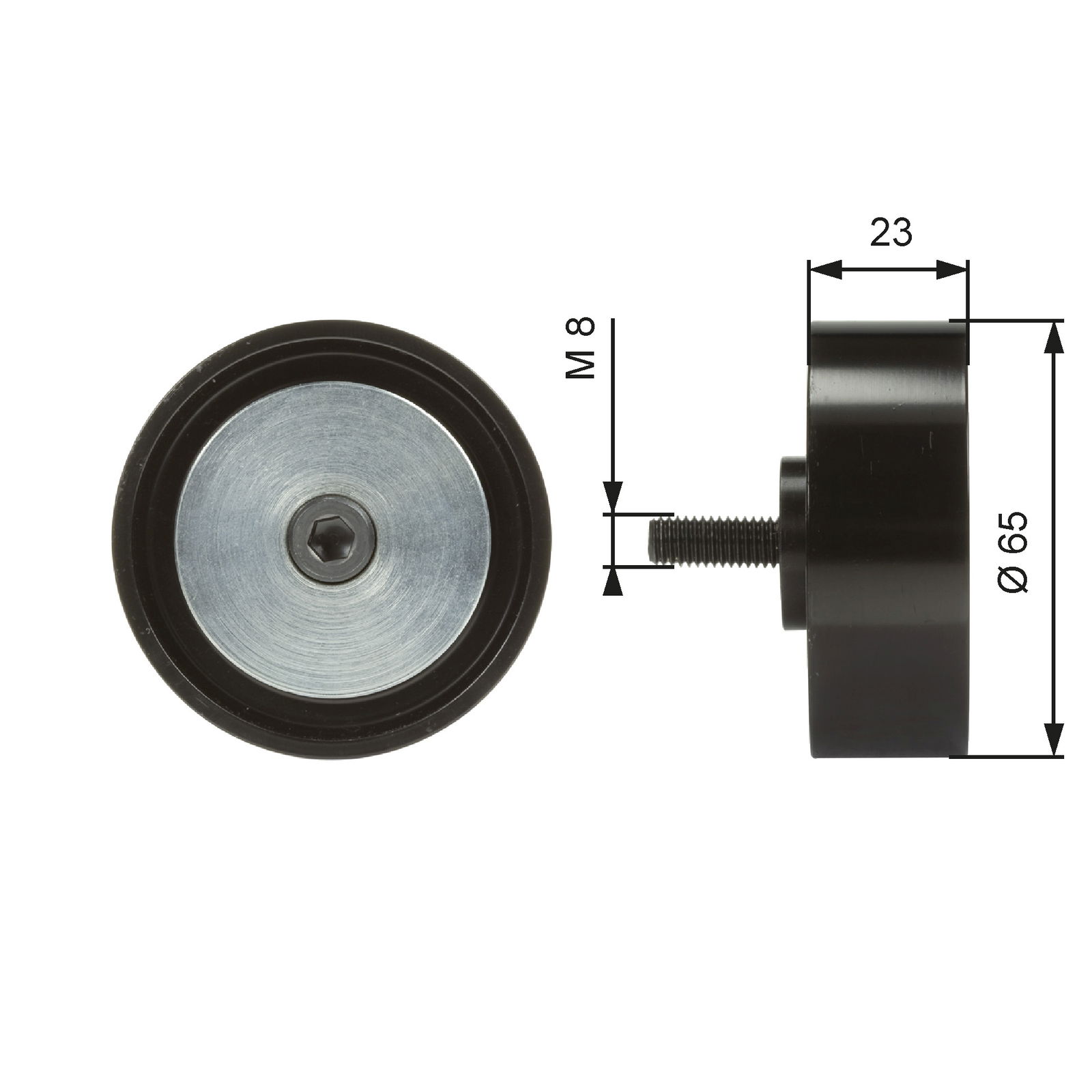 Poulie renvoi/transmission, courroie trapézoïdale à nervures DriveAlign®