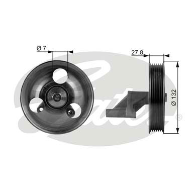 Poulie renvoi/transmission, courroie trapézoïdale à nervures DriveAlign®