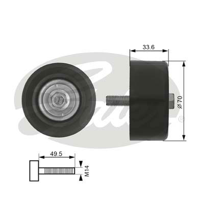 Poulie renvoi/transmission, courroie trapézoïdale à nervures DriveAlign®