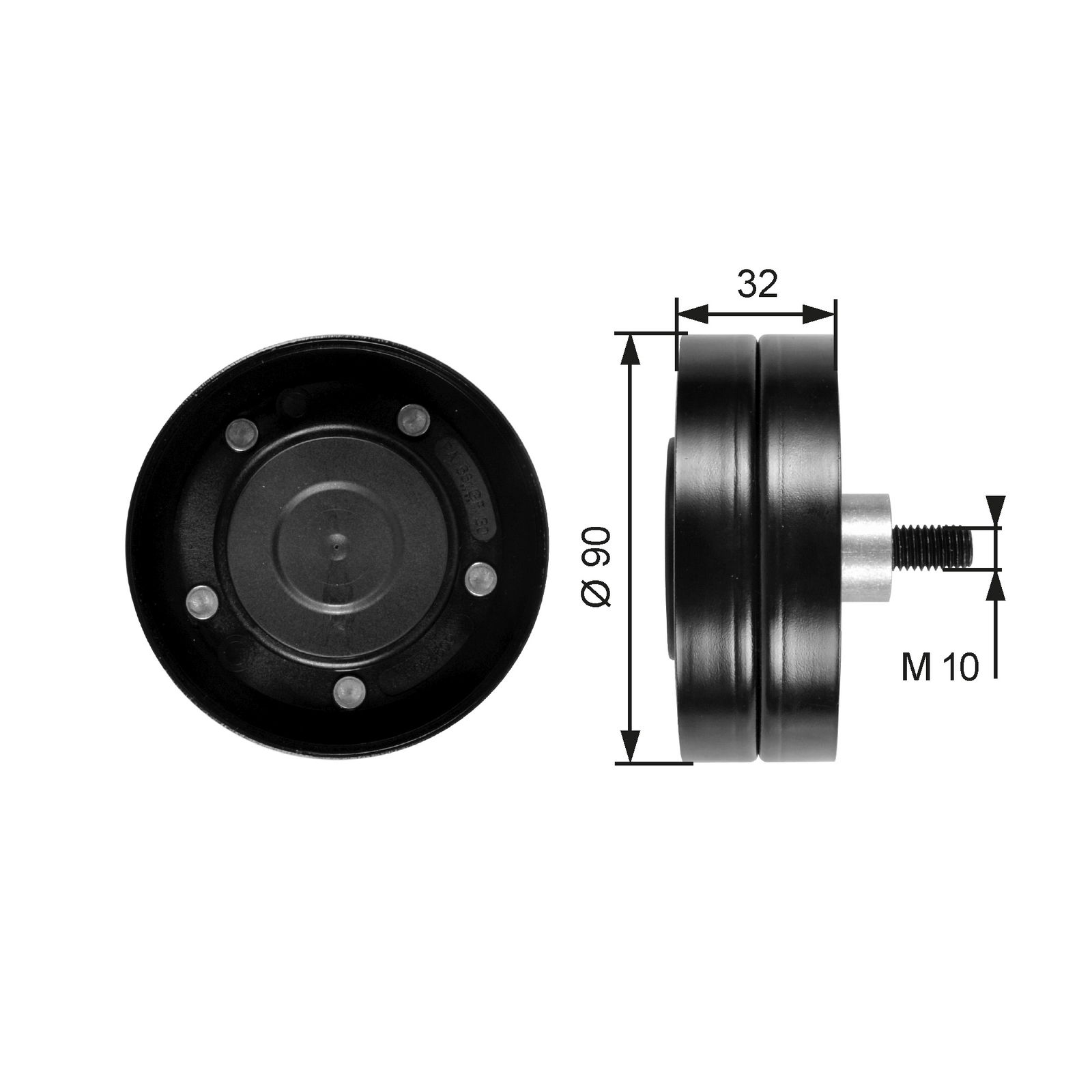Poulie renvoi/transmission, courroie trapézoïdale à nervures DriveAlign®