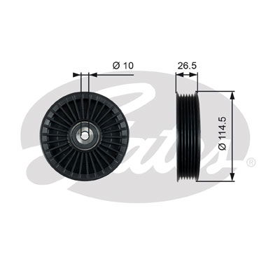 Poulie renvoi/transmission, courroie trapézoïdale à nervures DriveAlign®