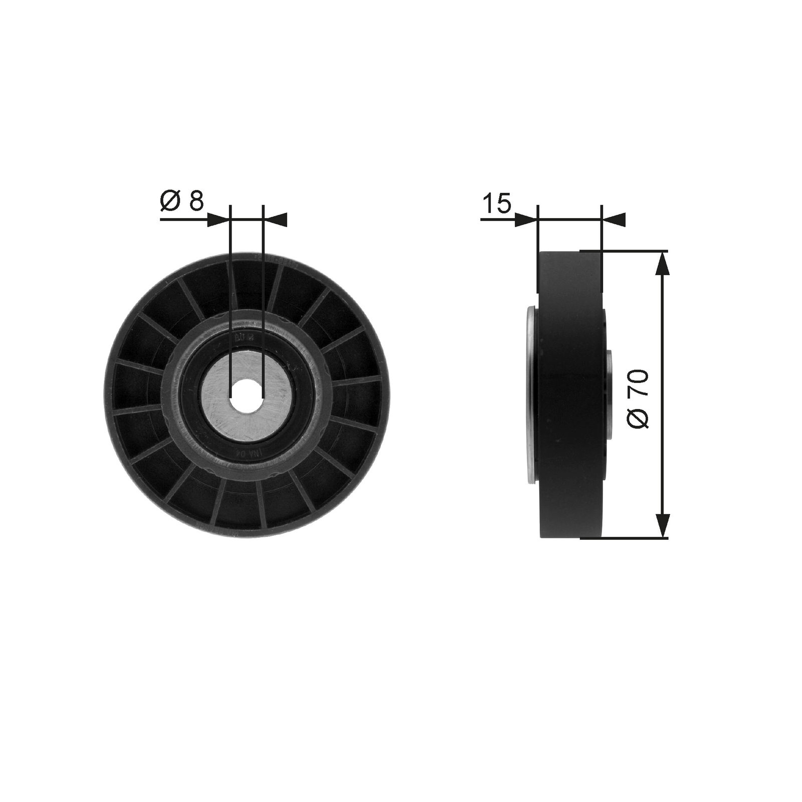 Poulie renvoi/transmission, courroie trapézoïdale à nervures DriveAlign®