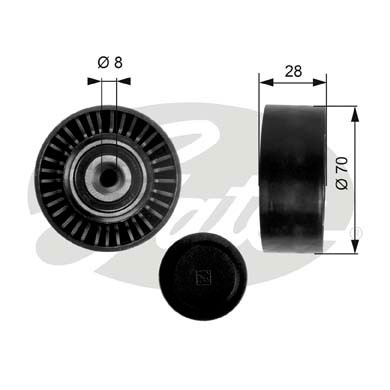 Poulie renvoi/transmission, courroie trapézoïdale à nervures DriveAlign®